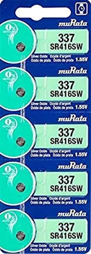 Vista 10 de Murata 337 Batería SR416SW 1.55V Celda de botón de reloj de óxido de plata (20 baterías)
