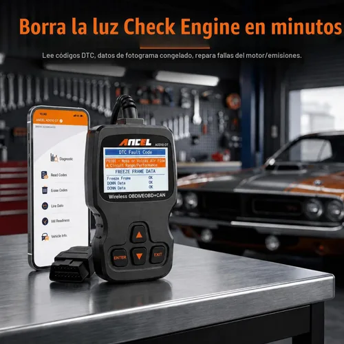 Vista 5 de ANCEL AD310BT Escáner OBD2 Bluetooth (Actualizado) - Lector de códigos del motor, escáner automotriz con aplicación premium para iOS y Android