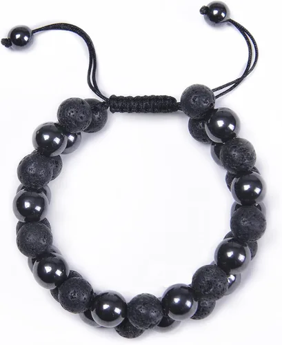 Vista 5 de Brazalete GelConnie de piedras de lava, 7 chakras, 0.32 pulgadas, piedra natural, para curación, alivio del estrés, yoga, ansiedad, aromaterapia