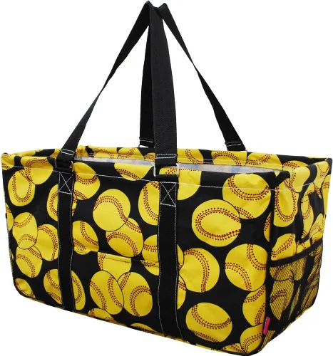 Vista 90 de NGIL Bolsa de comestibles reutilizable extra grande plegable de gran tamaño para comestibles, almacenamiento, picnic, playa, Estampado de vaca