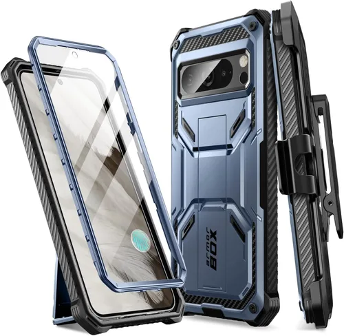 Vista 11 de i-Blason Armorbox - Funda para Google Pixel 8 Pro con soporte y clip para Negro