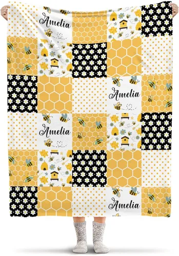 Vista 20 de Manta de franela ligera de abeja, regalos para niñas y mujeres en todas las estaciones, manta para cama, sofá, 30 x 40 pulgadas, para bebé/mascotas