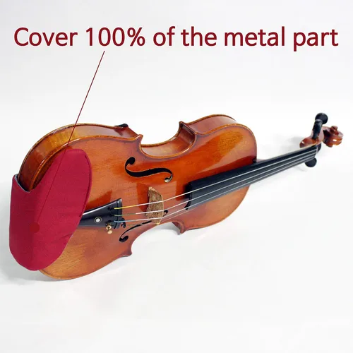 Vista 4 de Funda para mentonera prémium para lección de violín, modelo Guarneri, almohadilla de mentón, algodón puro, perfecta para principiantes, accesorios