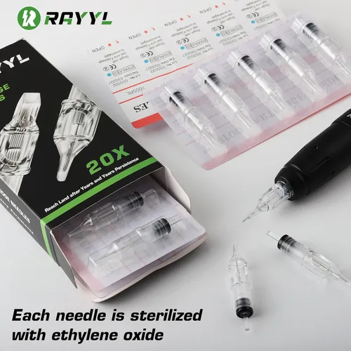 Vista 6 de Rayyl Cartucho de agujas de tatuaje 40PCS mezclado 1205RM 1207RM 1209RM 1211RM para principiantes y artistas experimentados