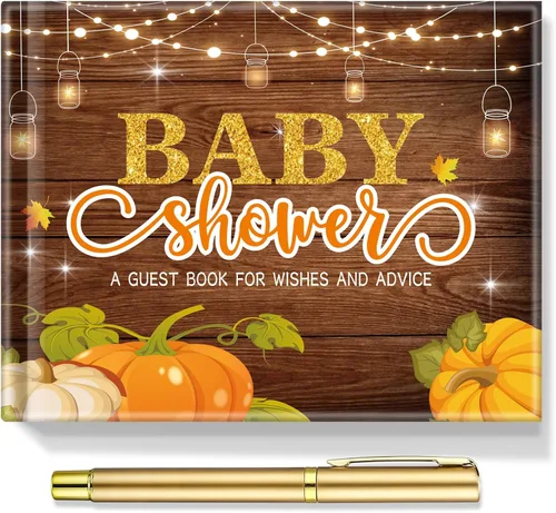 Vista 30 de Fuyoooo 27 piezas de libro de invitados para baby shower de safari en la jungla con tarjeta de lugar floral y sello de inicio de sesión para baby