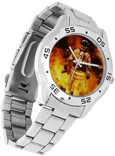 Vista 3 de Funny Art - Reloj casual de acero inoxidable para hombre, color plateado