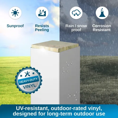 Vista 3 de Weatherables Funda para poste de 4 x 4 pulgadas, resistente a la intemperie, de vinilo premium para exteriores para durabilidad prolongada y fácil