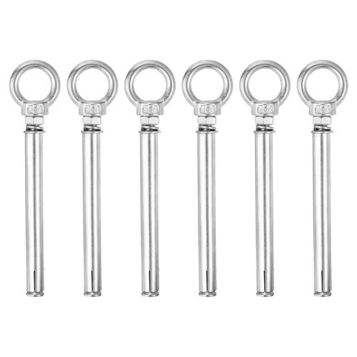 Vista 27 de uxcell Aro de elevación de la expansión, 8pcs M6x50mm 304 tornillo de expansión de acero inoxidable con anillo de ojo para pared de ladrillo