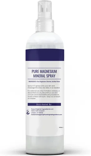 Vista 2 de Pure Original Ingredients Spray de aceite de magnesio (8 fl oz) puro y sin perfume, fabricado en Estados Unidos