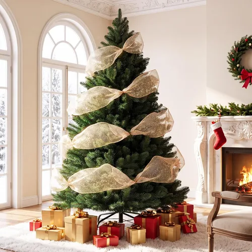 Vista 14 de 6ft Artificial Christmas Tree, Dense Branches Realistic Christmas Tree for Holiday Decor Collapsible Christmas Tree Reusable and Easy to Assemble
