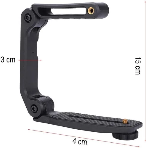 Vista 2 de Soporte estabilizador de extensión para videocámara digital DSLR, mango protector de cámara de filmación de video con micrófono universal flash