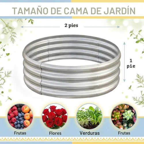 Vista 2 de Land Guard - Kit de cama de jardín elevada galvanizada, cajas de jardín elevadas galvanizadas al aire libre, camas de jardín elevadas redondas