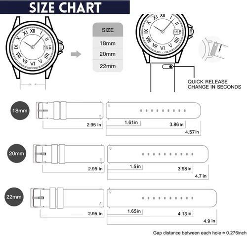 Vista 4 de Carty Silicone Watch Bands 18mm 20mm 22mm Quick Release Rubber Watch Band Replacements Soft Silicone Watch Straps