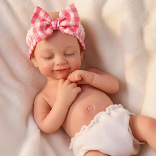 Vista 6 de BABESIDE Muñeca bebé de silicona – Muñecas de bebé Reborn durmiendo de 12 pulgadas, cuerpo completo de silicona, anatómicamente correcta, muñeca