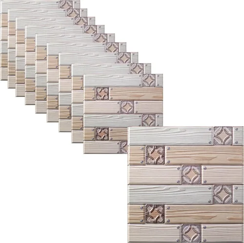 Vista 8 de Panel de pared decorativo 3D, paneles de pared de ladrillo sintético, espuma impermeable autoadhesiva, para decoración de pared interior, decoración