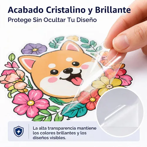 Vista 5 de Bleidruck 25 hojas de papel adhesivo de vinilo transparente, autoadhesivo, impermeable, película superpuesta 100% transparente, A4