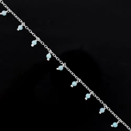 Vista 42 de Yanara Tobilleras de piedras preciosas para mujer, piedra natal natural, chapada en plata, joyería hecha a mano en 8.5 + 1.5 pulgadas, cristales