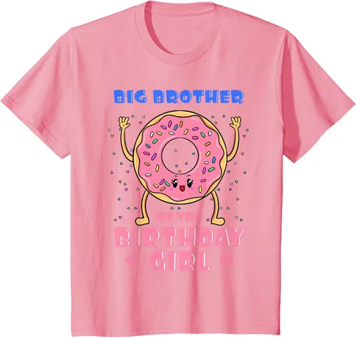 Vista 63 de Big Brother Of The Birthday Girl Donut Bday Party Bro Sib Camiseta, Negro, S