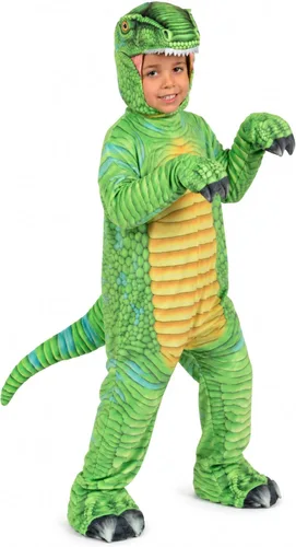 Vista 3 de UNDERWRAPS Disfraz unisex para niños con estampado T-rex verde