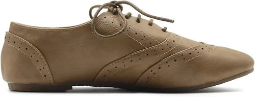 Vista 5 de Ollio Oxford Zapatos para mujer, sin taco, de vestir, con cordones, clásicos