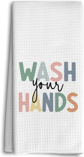 Vista 23 de Decoración de baño para niños, toallas y accesorios, decoración de cocina para niños pequeños, lávate las manos, toallas de cocina negras bohemias