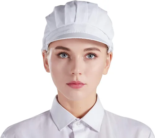 Vista 2 de Nanxson 3 piezas de sombrero de chef de cocina, gorra de chef de cocina, redes para el cabello CF9033