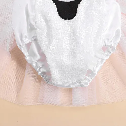 Vista 4 de Conjunto de ropa para bebés recién nacidos de Halloween sin mangas fantasma mameluco tutú vestido de lentejuelas body calentadores de piernas