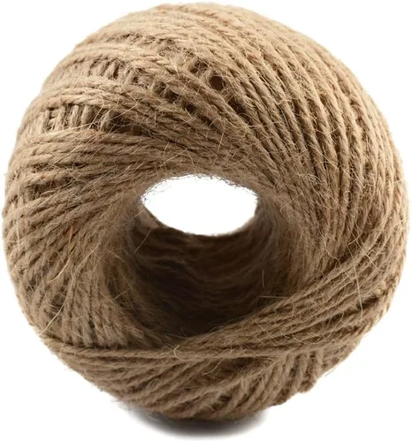 Vista 5 de Cuerda de yute natural de 3 capas de 328 pies para envolver regalos, cuerda de jardín para manualidades, manualidades y aplicaciones de jardinería