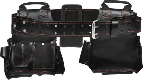 Vista 3 de Hultafors Work Gear HT5449 - Sistema combinado de cuero de alta calidad de 4 piezas, cinturón de herramientas, bolsillos frontales de doble