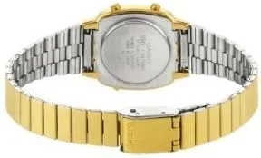 Vista 4 de LA670WGA-1D Reloj digital de tono dorado para mujer RETRO, DoréDoré, Correa