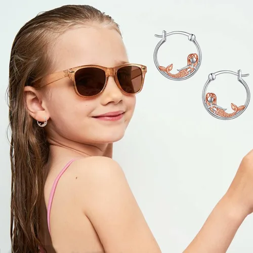 Vista 12 de VONALA Bonitos aretes de aro de plata de ley 925, regalos de cumpleaños para mujer