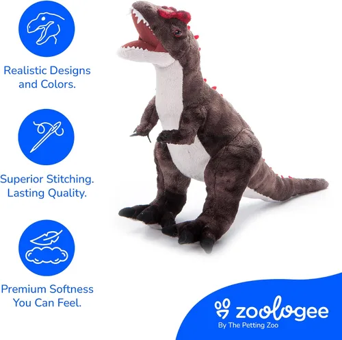 Vista 4 de The Petting Zoo Allosaurus - Peluche de dinosaurio, dinosaurio de peluche, 21 pulgadas