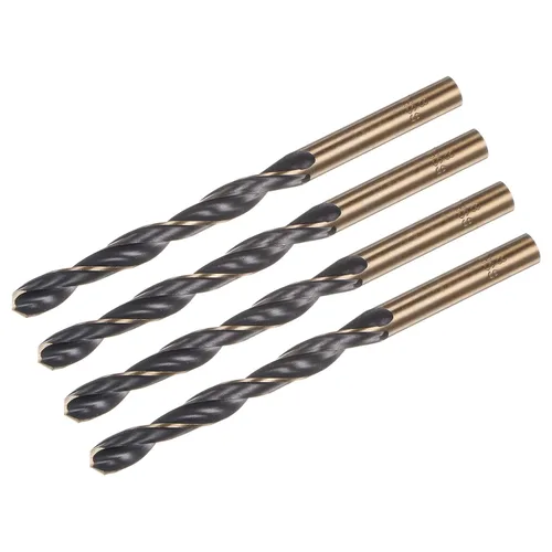 Vista 32 de uxcell Brocas Jobber de 0.118 in (0,118 pulgadas) de nitruro negro y oro recubierto de titanio M2 de alta velocidad (HSS) Brocas helicoidales