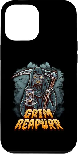 Vista 6 de iPhone 13 Grim Reapurr divertido disfraz de Halloween calabaza Parca gato caso