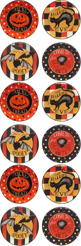 Vista 8 de Certified International Spooky Halloween - Plato de ensalada/postre de 8.75 pulgadas, multicolor, mediano, juego de 4