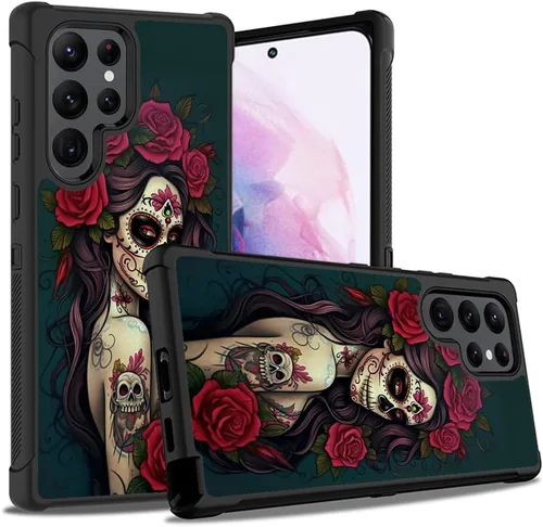 Vista 26 de Funda para Galaxy S22 Ultra, resistente 3 en 1, híbrida de plástico duro y silicona suave, a prueba de golpes, funda de protección contra caídas