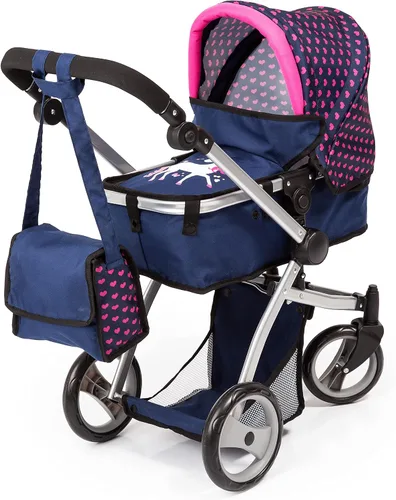 Vista 2 de Bayer Dolls: Cochecito Mega Set, Fácilmente Adaptable a la Altura de Tu Hijo, Cochecito Adecuado para Muñecas de hasta 18 Pulgadas, Bolsa