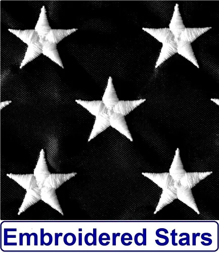 Vista 3 de US Flag Factory - Bandera estadounidense de línea roja fina de 3 x 5 pies (estrellas bordadas, rayas cosidas) para bomberos - SolarMax Nylon Outdoor