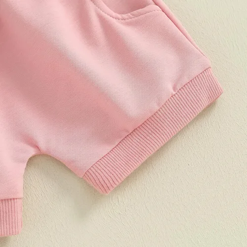 Vista 7 de Xdftwdmgqe Ropa para bebé niña, trajes de verano para recién nacidos, manga corta, camiseta y pantalones cortos, conjunto de sudadera para niños