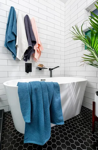 Vista 2 de Simpli-Magic 79450 - Juego de toallas de baño texturizadas con palomitas de maíz, 2 toallas de baño, 2 toallas de mano, 2 toallas pequeñas, 6