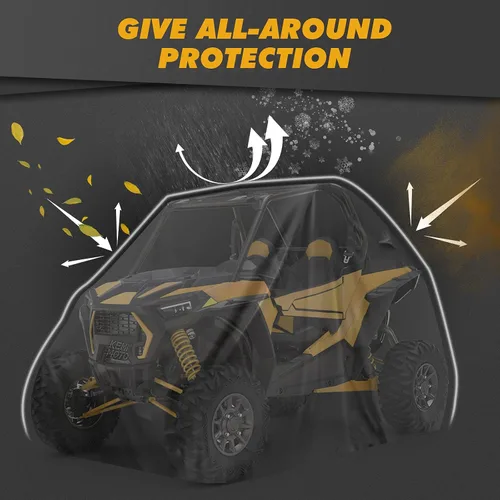 Vista 8 de Funda RZR, funda Kemimoto para UTV impermeable para todo tipo de clima, cubierta resistente con tiras reflectantes y cremallera lateral compatible