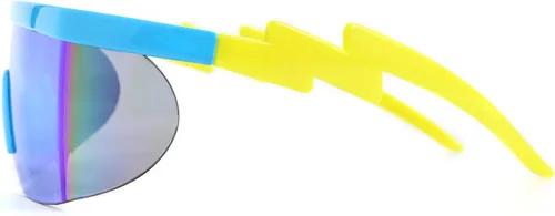 Vista 4 de FEISEDY De Gran Tamaño Espejo Escudo Deporte 80s Gafas De Esquí Gafas De Esquí Parte Superior Plana De Una Pieza Visera Futurista Mujeres Hombres