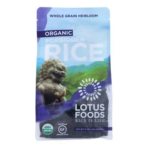 Vista 3 de Lotus Foods Organic Forbidden Black Rice 15 oz (Pack of 6)