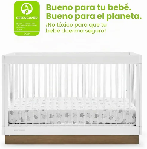 Vista 3 de Delta Children James - Cuna convertible de acrílico 4 en 1, certificado Greenguard Gold, blanco bianca/bellota Bianca Blanco/Bellota
