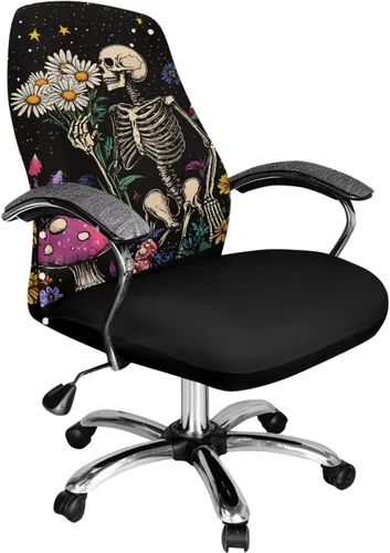 Vista 47 de 250 Years of Glory - Funda para silla de trabajo con diseño de águila calva, diseño de margarita y bandera estadounidense, funda giratoria acolchada