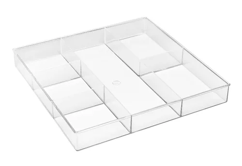 Vista 5 de Whitmor Organizador de cajones de resina de plástico transparente fácil de limpiar de 3 secciones