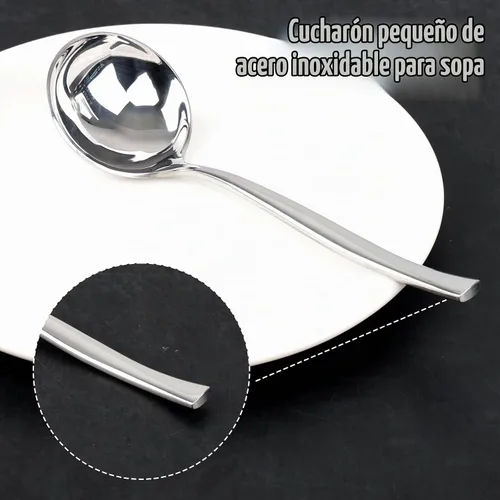 Vista 3 de Juego de 4 cucharones de salsa de acero inoxidable, juego de cucharones de salsa pequeños