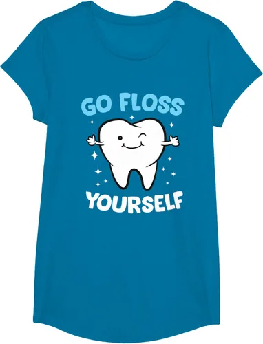Vista 48 de Camiseta higienista dental, asistente dental, Go Floss Yourself dentista, Negro, S