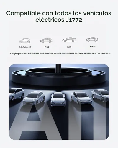 Vista 7 de Cargador EV de nivel 2, estación de carga EV portátil de 40A 240V para el hogar, cargador de vehículo eléctrico con corriente ajustable programada