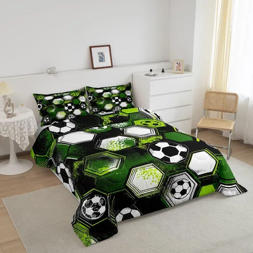 Vista 65 de Juego de ropa de cama de baloncesto para niños y adolescentes, juego de edredón deportivo para niños, tamaño matrimonial, suave, ligero, decoración